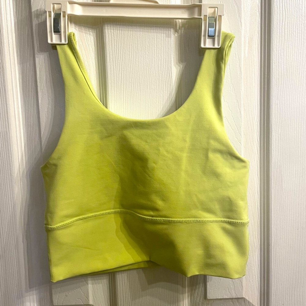 Green Cut out back sports bra